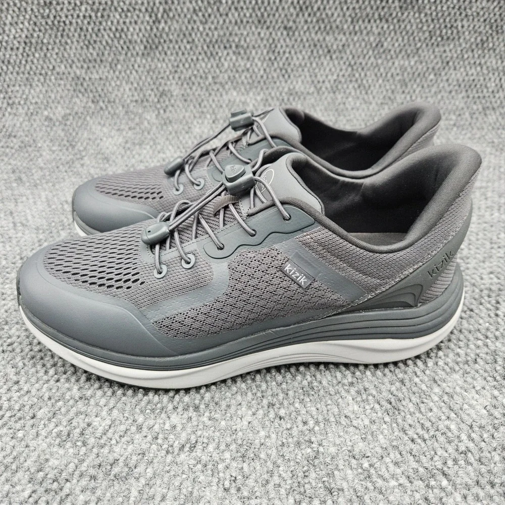 Kizik (Mens 11.5) Gray London Hands-Free Sneakers Step-In Athletic Comfort Shoes